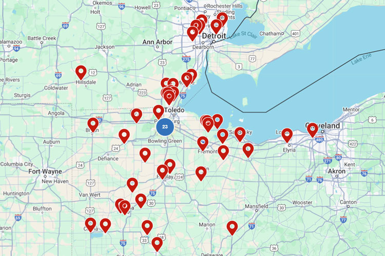 Toledo-Detroit Map